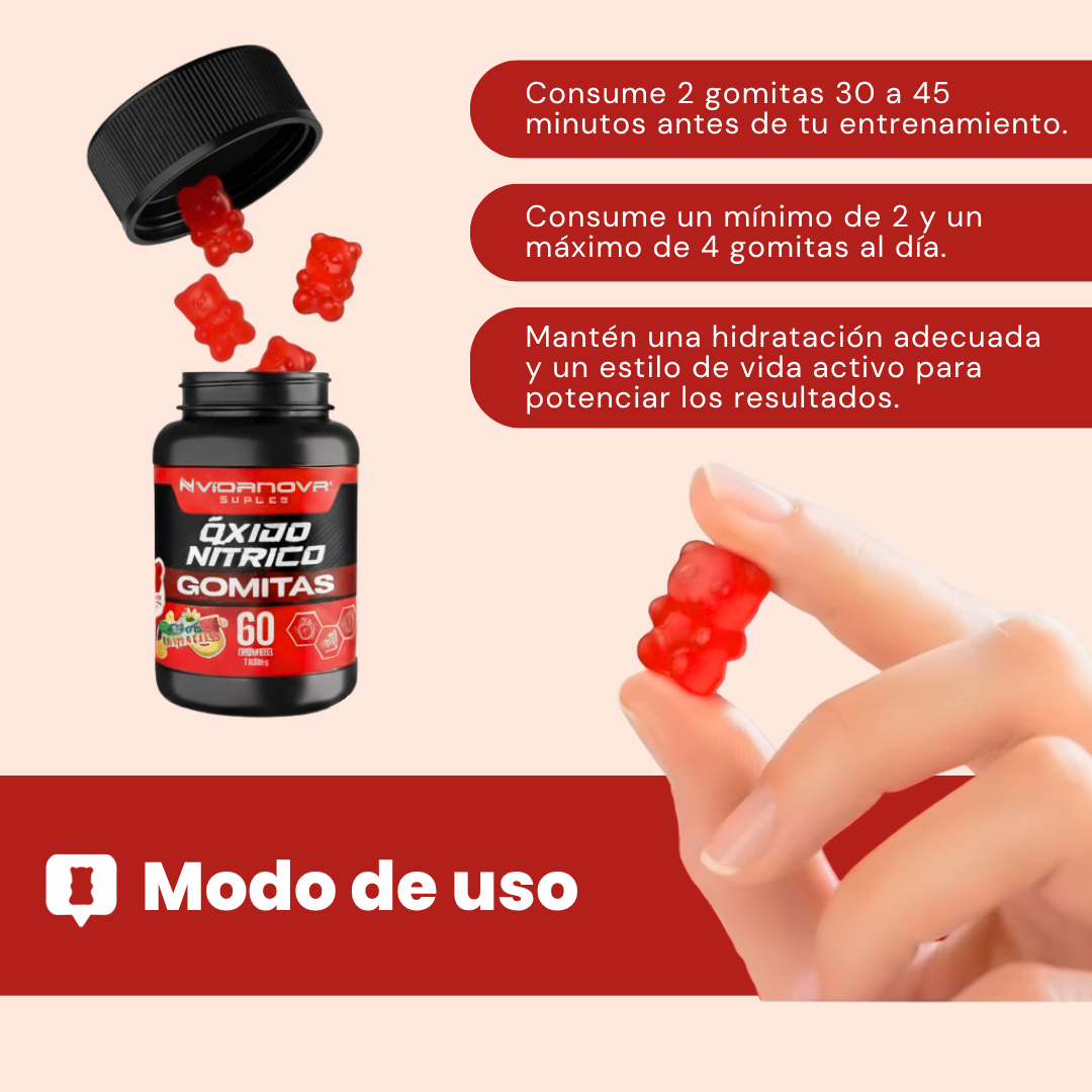 NITROX GUMMIES™ 60 Gomitas Oxido Nítrico ¡50% DESCUENTO!