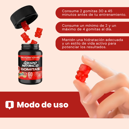 NITROX GUMMIES™ 60 Gomitas Oxido Nítrico ¡50% DESCUENTO!